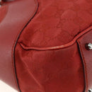 GUCCI GG Canvas Hand Bag Red Silver 113011 Auth ka2899-16