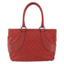 GUCCI GG Canvas Hand Bag Red Silver 113011 Auth ka2899-13