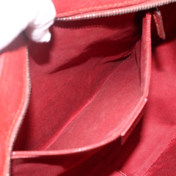 GUCCI GG Canvas Hand Bag Red Silver 113011 Auth ka2899