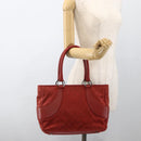 GUCCI GG Canvas Hand Bag Red Silver 113011 Auth ka2899-22