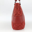GUCCI GG Canvas Hand Bag Red Silver 113011 Auth ka2899-3