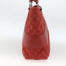 GUCCI GG Canvas Hand Bag Red Silver 113011 Auth ka2899-4