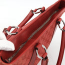 GUCCI GG Canvas Hand Bag Red Silver 113011 Auth ka2899-6