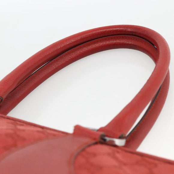 GUCCI GG Canvas Hand Bag Red Silver 113011 Auth ka2899