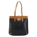 CELINE Tote Bag Leather Black Gold Auth ka290-13
