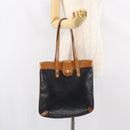 CELINE Tote Bag Leather Black Gold Auth ka290-22