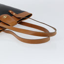 CELINE Tote Bag Leather Black Gold Auth ka290-7