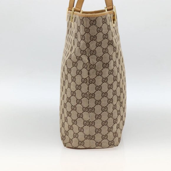 GUCCI GG Canvas Tote Bag Beige Gold 002 1098 2404 Auth ka2901