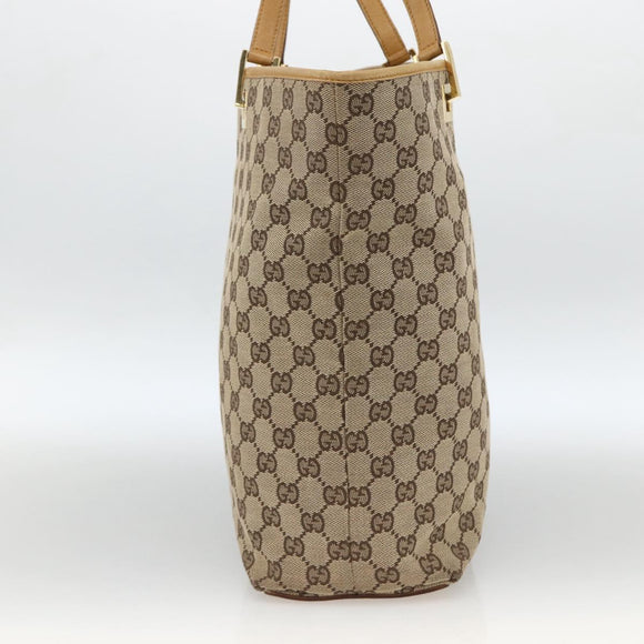 GUCCI GG Canvas Tote Bag Beige Gold 002 1098 2404 Auth ka2901
