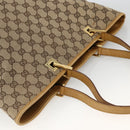 GUCCI GG Canvas Tote Bag Beige Gold 002 1098 2404 Auth ka2901-6