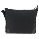 GUCCI GG Canvas Shoulder Bag Black Silver 110054 Auth ka2902-3