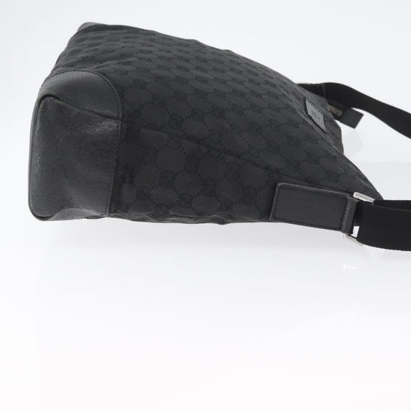 GUCCI GG Canvas Shoulder Bag Black Silver 110054 Auth ka2902