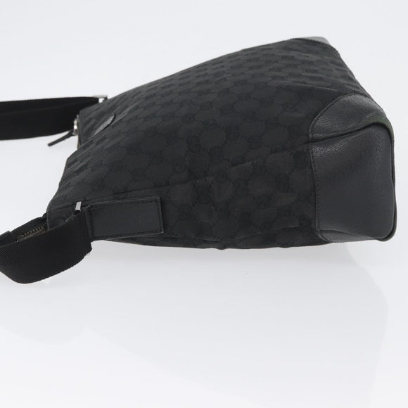 GUCCI GG Canvas Shoulder Bag Black Silver 110054 Auth ka2902