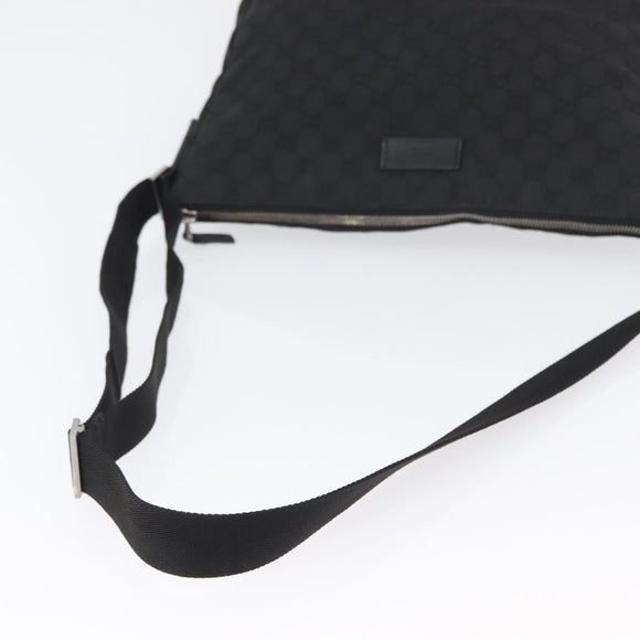 GUCCI GG Canvas Shoulder Bag Black Silver 110054 Auth ka2902