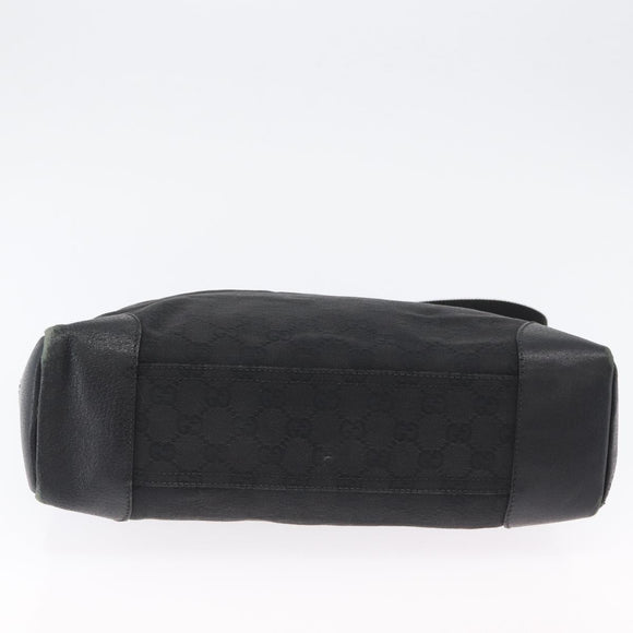 GUCCI GG Canvas Shoulder Bag Black Silver 110054 Auth ka2902