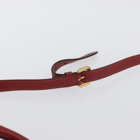 PRADA Handtas Leer 2-weg Rood Goud Auth ka2905
