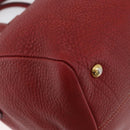 PRADA Handtas Leer 2-weg Rood Goud Auth ka2905-10