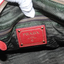PRADA Handtas Leer 2-weg Rood Goud Auth ka2905-20