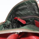 PRADA Handtas Leer 2-weg Rood Goud Auth ka2905-23