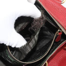 PRADA Handtas Leer 2-weg Rood Goud Auth ka2905-12