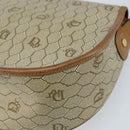 Christian Dior Honeycomb Canvas Shoulder Bag PVC Beige Gold Auth ka2907-15