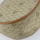 Christian Dior Honeycomb Canvas Shoulder Bag PVC Beige Gold Auth ka2907-16
