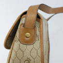 Christian Dior Honeycomb Canvas Shoulder Bag PVC Beige Gold Auth ka2907-10