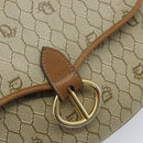 Christian Dior Honeycomb Canvas Shoulder Bag PVC Beige Gold Auth ka2907-17
