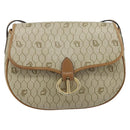 Christian Dior Honeycomb Canvas Shoulder Bag PVC Beige Gold Auth ka2907-13