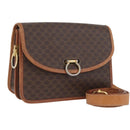 CELINE Macadam Canvas Shoulder Bag PVC Leather Brown Gold Auth ka2908-1