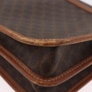 CELINE Macadam Canvas Shoulder Bag PVC Leather Brown Gold Auth ka2908-10