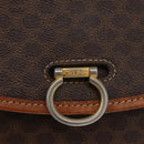CELINE Macadam Canvas Shoulder Bag PVC Leather Brown Gold Auth ka2908-18