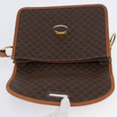 CELINE Macadam Canvas Shoulder Bag PVC Leather Brown Gold Auth ka2908-19