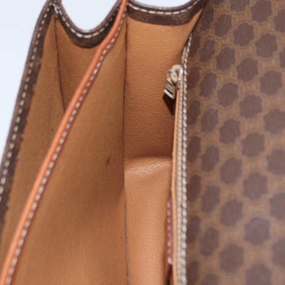 CELINE Macadam Canvas Shoulder Bag PVC Leather Brown Gold Auth ka2908
