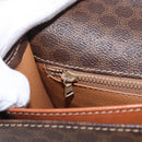 CELINE Macadam Canvas Shoulder Bag PVC Leather Brown Gold Auth ka2908-26