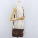 CELINE Macadam Canvas Shoulder Bag PVC Leather Brown Gold Auth ka2908-28