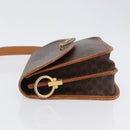 CELINE Macadam Canvas Shoulder Bag PVC Leather Brown Gold Auth ka2908-4