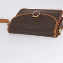 CELINE Macadam Canvas Shoulder Bag PVC Leather Brown Gold Auth ka2908-6