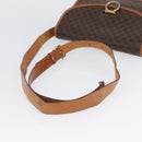 CELINE Macadam Canvas Shoulder Bag PVC Leather Brown Gold Auth ka2908-7