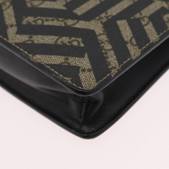 GUCCI GG Caleido Web Sherry Line Bag PVC Beige Silver 429004 Auth ka2910