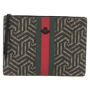 GUCCI GG Caleido Web Sherry Line Bag PVC Beige Silver 429004 Auth ka2910-13