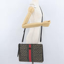 GUCCI GG Caleido Web Sherry Line Bag PVC Beige Silver 429004 Auth ka2910-24