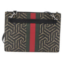 GUCCI GG Caleido Web Sherry Line Bag PVC Beige Silver 429004 Auth ka2910-2