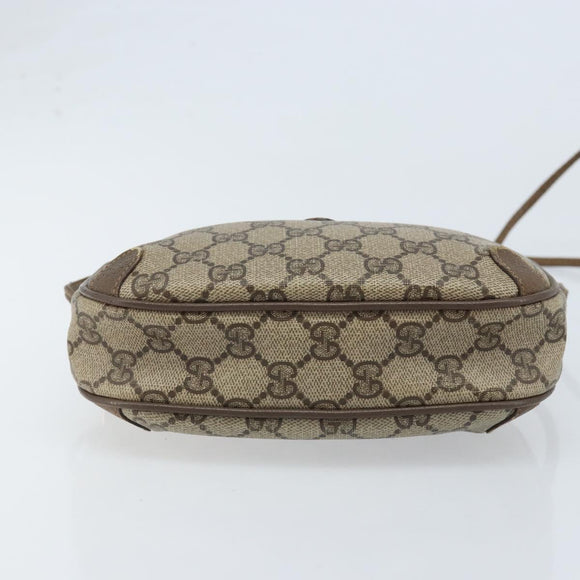 GUCCI GG Supreme Web Sherry Line Bag PVC Beige Gold 89 02 066 Auth ka2912
