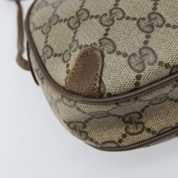 GUCCI GG Supreme Web Sherry Line Bag PVC Beige Gold 89 02 066 Auth ka2912