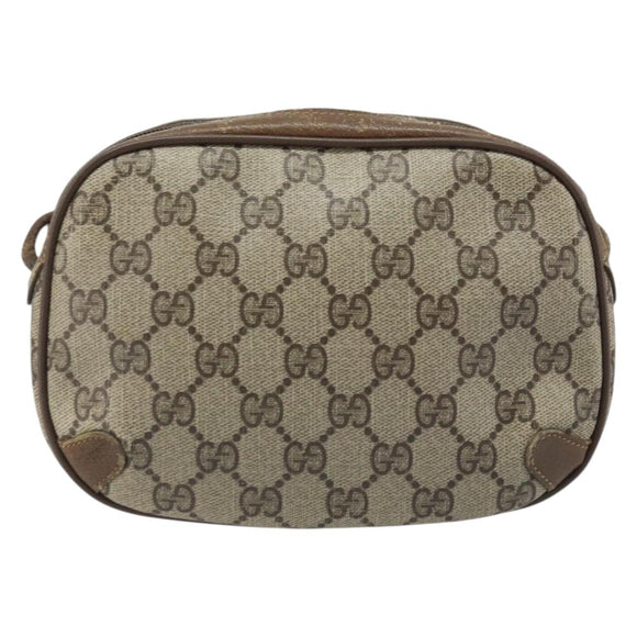 GUCCI GG Supreme Web Sherry Line Bag PVC Beige Gold 89 02 066 Auth ka2912