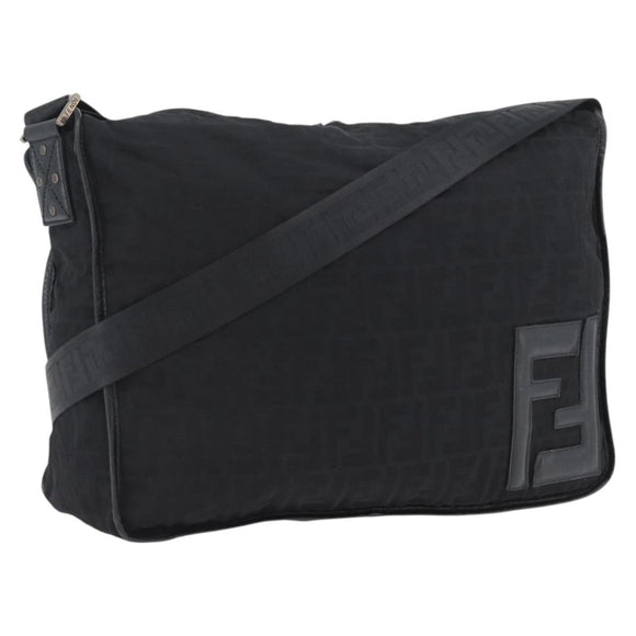 FENDI Zucca Canvas Schultertasche Schwarz Original ka2914