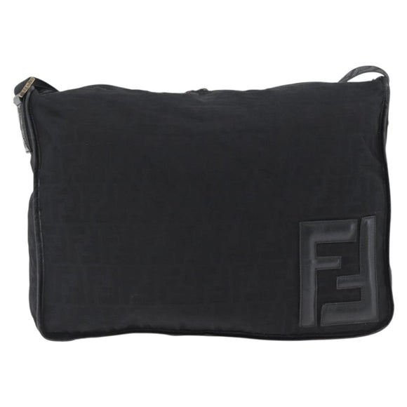 FENDI Zucca Canvas Schultertasche Schwarz Original ka2914