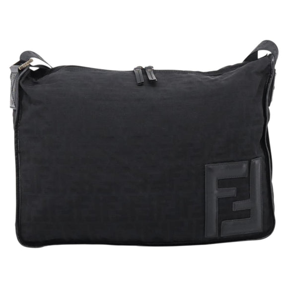 FENDI Zucca Canvas Schultertasche Schwarz Original ka2914