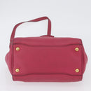 PRADA Hand Bag Leather 2way Pink Gold Auth ka2915-5